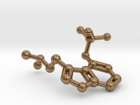 Psilocybin Molecule Keychain Necklace in Natural Brass