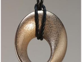 Mobius Torus Pendant - large in Polished Bronzed Silver Steel