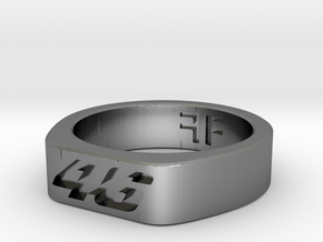 Valentino Rossi - 46 - MotoGP indented ring (20mm) in Polished Silver