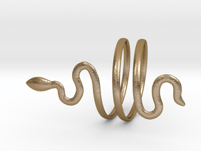 Snake ring - Ancient Rome style Size10 (Usa) in Polished Gold Steel