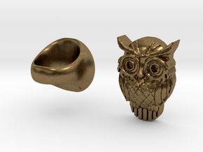 Owl Ring in Natural Bronze