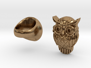 Owl Ring in Natural Brass