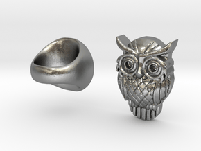 Owl Ring in Natural Silver