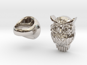 Owl Ring in Platinum