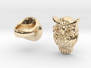 Owl Ring in 14K Yellow Gold