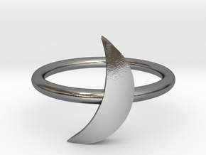 Moon Midi Ring in Polished Silver