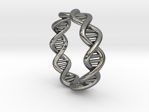 Male DNA Ring From The Male Female Matching Set in Fine Detail Polished Silver