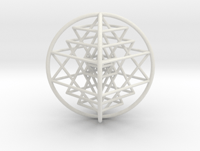 3D Sri Yantra 4 Sided Optimal 3" in White Natural Versatile Plastic