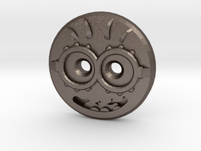 Minion Shirt Button in Polished Bronzed Silver Steel
