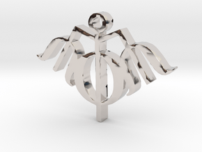 Trishool Necklace Pendant  in Platinum