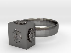 Dr Who The Pandorica Ring in Polished Nickel Steel