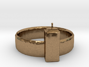 Tardis Ring in Natural Brass