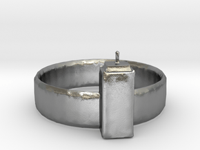 Tardis Ring in Natural Silver