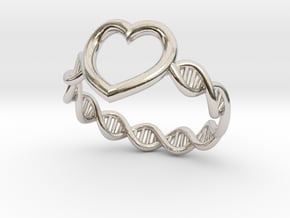 Heart DNA Ring in Platinum
