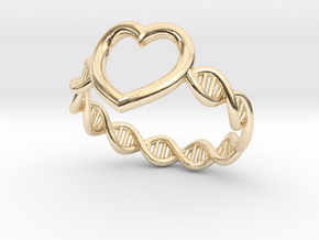 Heart DNA Ring in 14K Yellow Gold