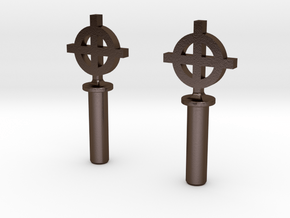 Celtic Cross #8-32 Thumbscrew 0.635" Thread Length in Polished Bronze Steel