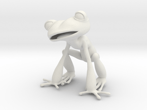 Frog 3,8 cms in White Natural Versatile Plastic