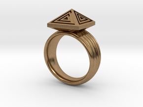 Pyramid Ring in Natural Brass