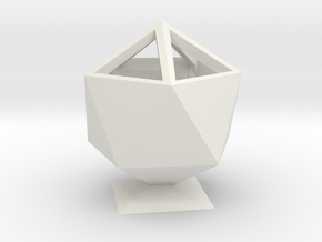Icosahedron Pencil Cup in White Natural Versatile Plastic