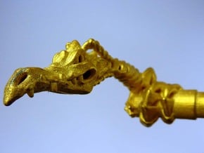 Dragon doorhandle 004 in Polished Gold Steel