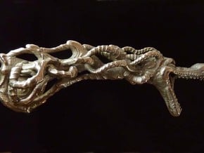 Dragon doorhandle 003 in Polished Bronzed Silver Steel