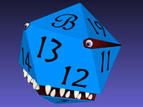 Custom D20 Monster 'B' in Full Color Sandstone