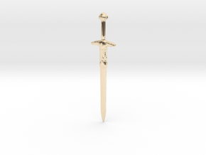 Minecraft Diamond Sword in 14K Yellow Gold