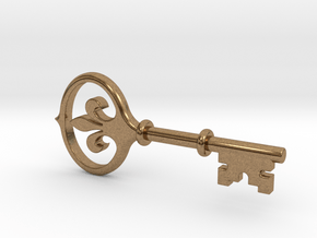 Kappa Key Pendant in Natural Brass