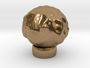 Sculptris Head With Hair On Tinkercad Ring in Natural Brass