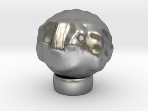 Sculptris Head With Hair On Tinkercad Ring in Natural Silver