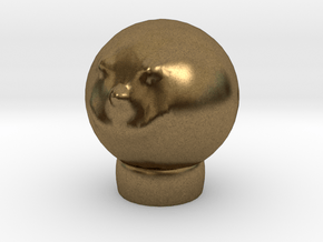 Sculptris Head Smiley Meme On Tinkercad Ring in Natural Bronze