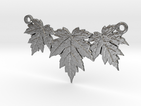 Maple Leaf Necklace in Natural Silver