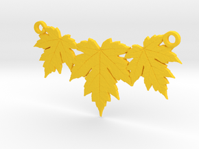 Maple Leaf Necklace in Yellow Processed Versatile Plastic