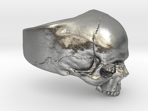 Yorick Memento Mori Skull Ring size 6 in Natural Silver