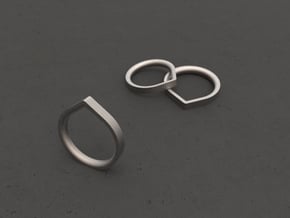 "ANGLE"_Women ring in Polished Bronzed Silver Steel