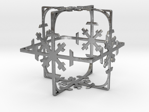Snowflake Cube (Christmas Tree bauble?) in Natural Silver