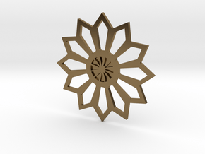 Moroccan Flower Pendant in Polished Bronze