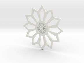 Moroccan Flower Pendant in White Natural Versatile Plastic
