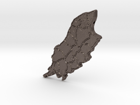 Isle of Man in Polished Bronzed Silver Steel