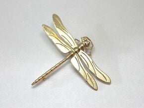 Dragonfly Brooch/Pendant in Natural Brass