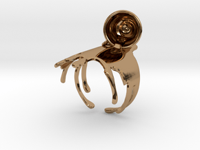 Spilled-Tea Ring Size 6 in Polished Brass