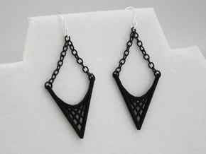 Parabolic Suspension Earrings in Black Natural Versatile Plastic