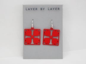 Bear Claw Earrings in Red Processed Versatile Plastic