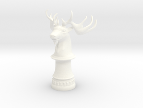 Wild Elk Knight (Round Base) in White Processed Versatile Plastic