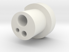 3 Hole Borden Connector in White Natural Versatile Plastic
