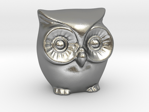 Little tiny owl in Natural Silver