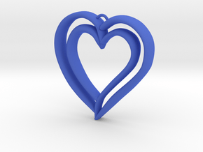 Heart Pendant in Blue Processed Versatile Plastic