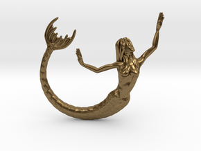 Mermaid Pendant in Natural Bronze