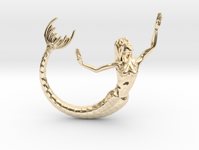 Mermaid Pendant in 14K Yellow Gold