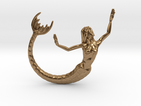 Mermaid Pendant in Natural Brass